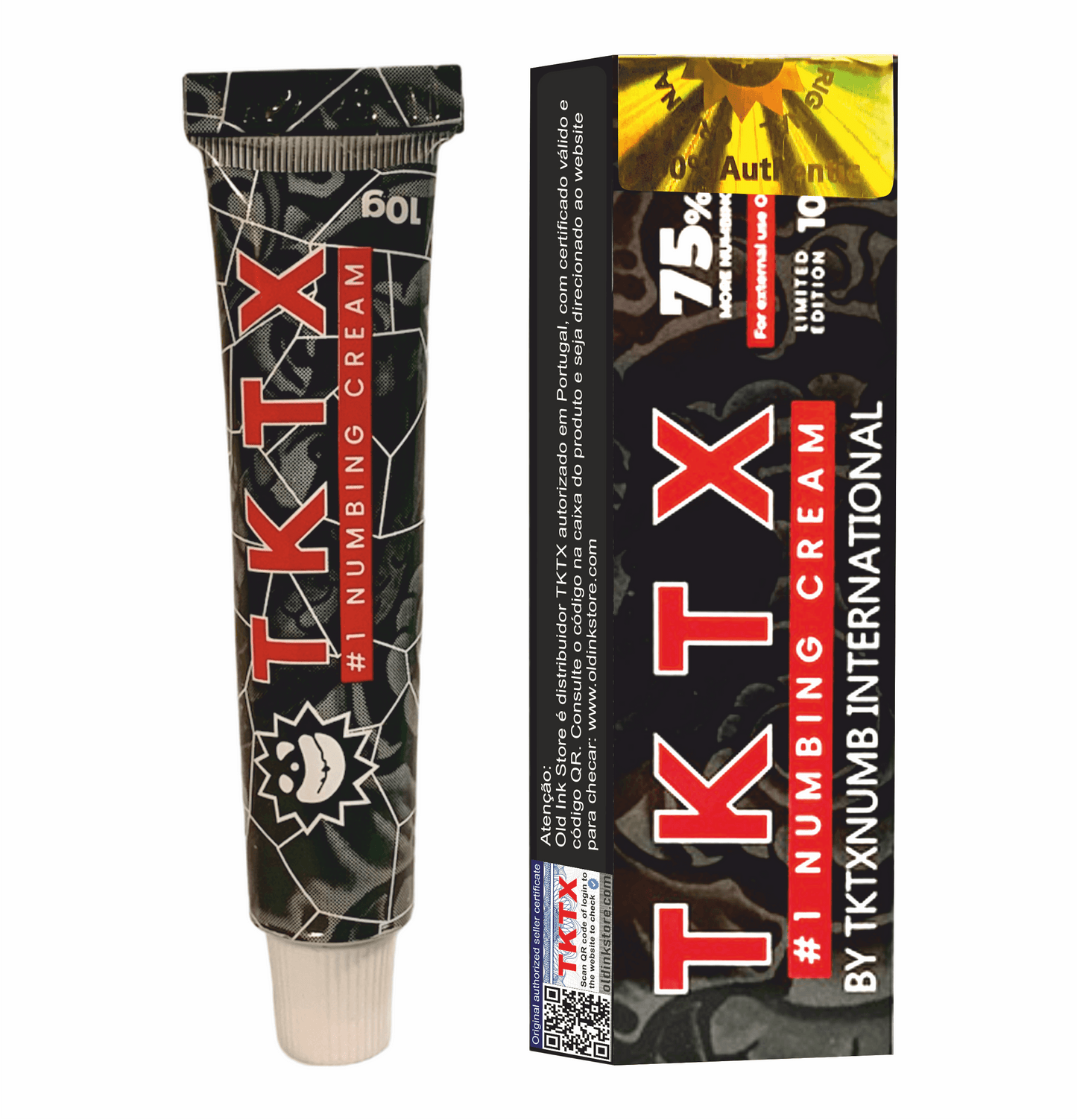 Pomada Anestésica TKTX BLACK 75% - 100/200 Peças
