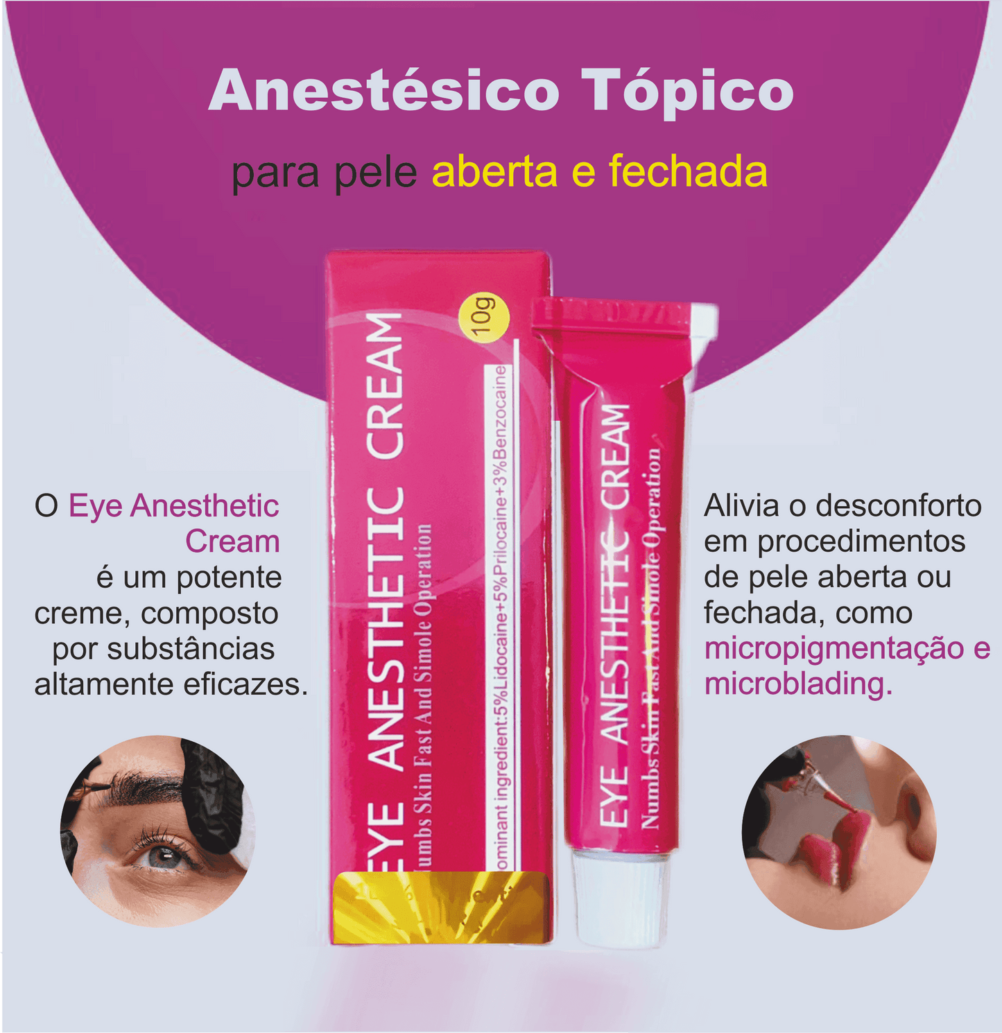 Pomada Anestésica para Micropigmentação, Microblading e Tatuagem - Pele aberta e fechada - TKTX Numb Cream