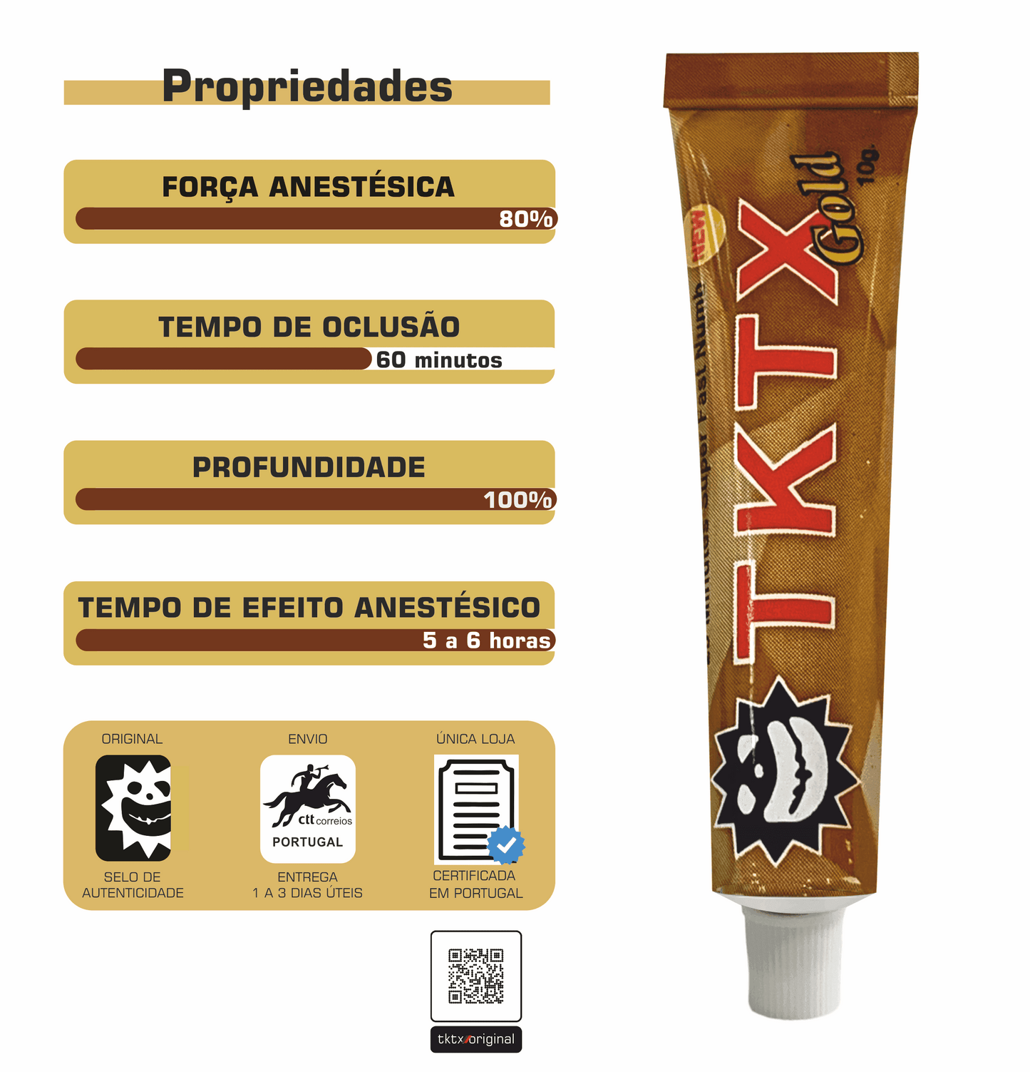 Pomada Anestésica TKTX Gold 80% - Mais ativa. - TKTX Numb Cream