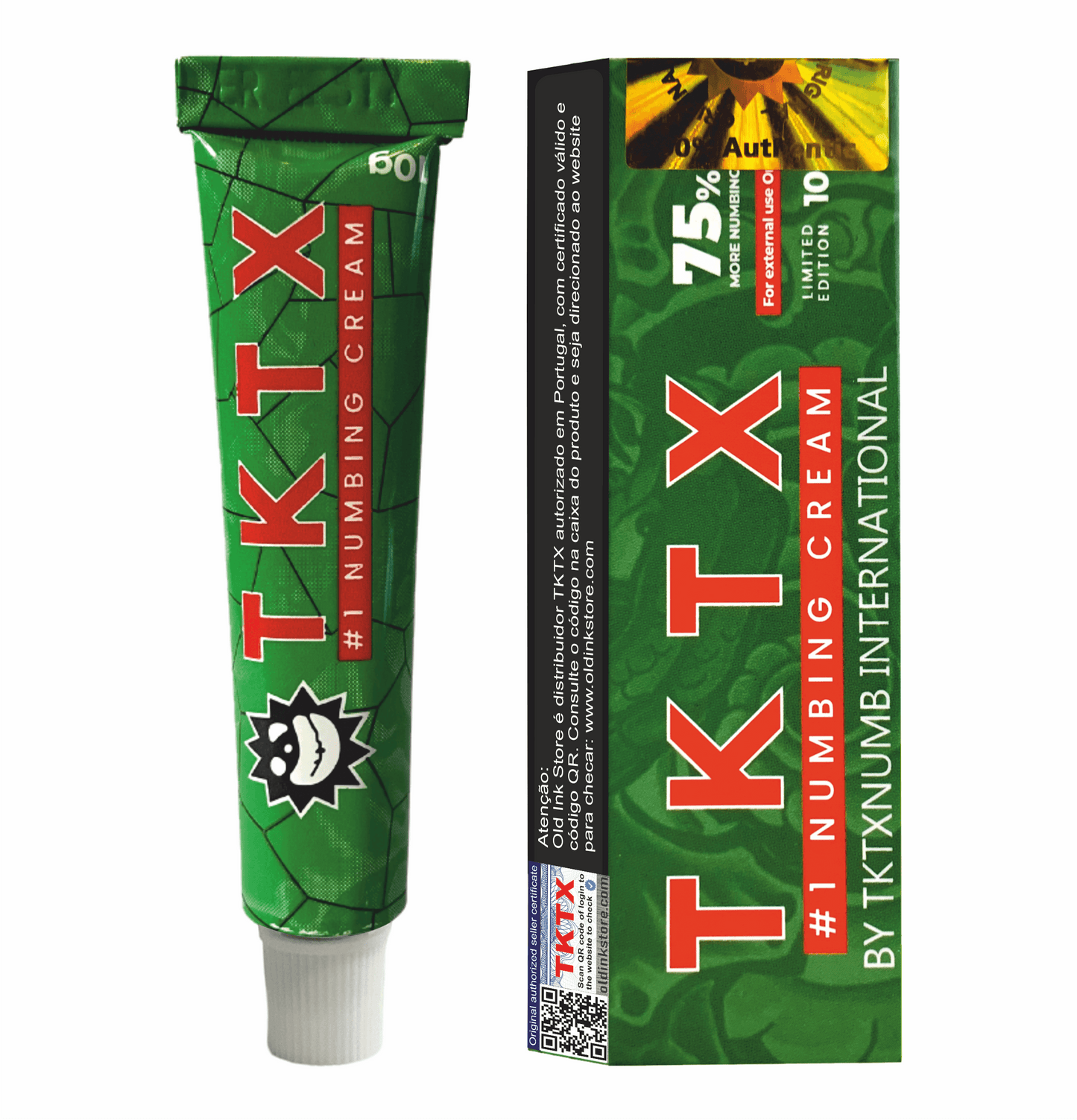Pomada Anestésica TKTX GREEN 75% - 100/200 Peças
