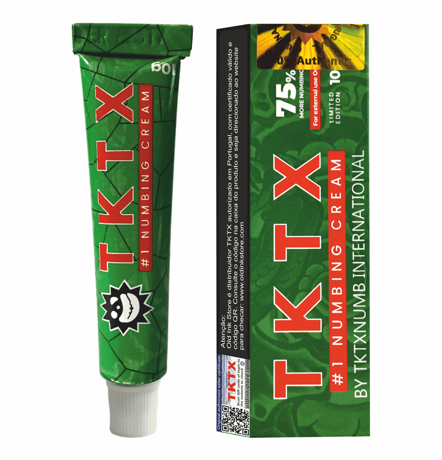 Pomada Anestésica TKTX Verde 75% - Maior profundidade de atuação. - TKTX Numb Cream