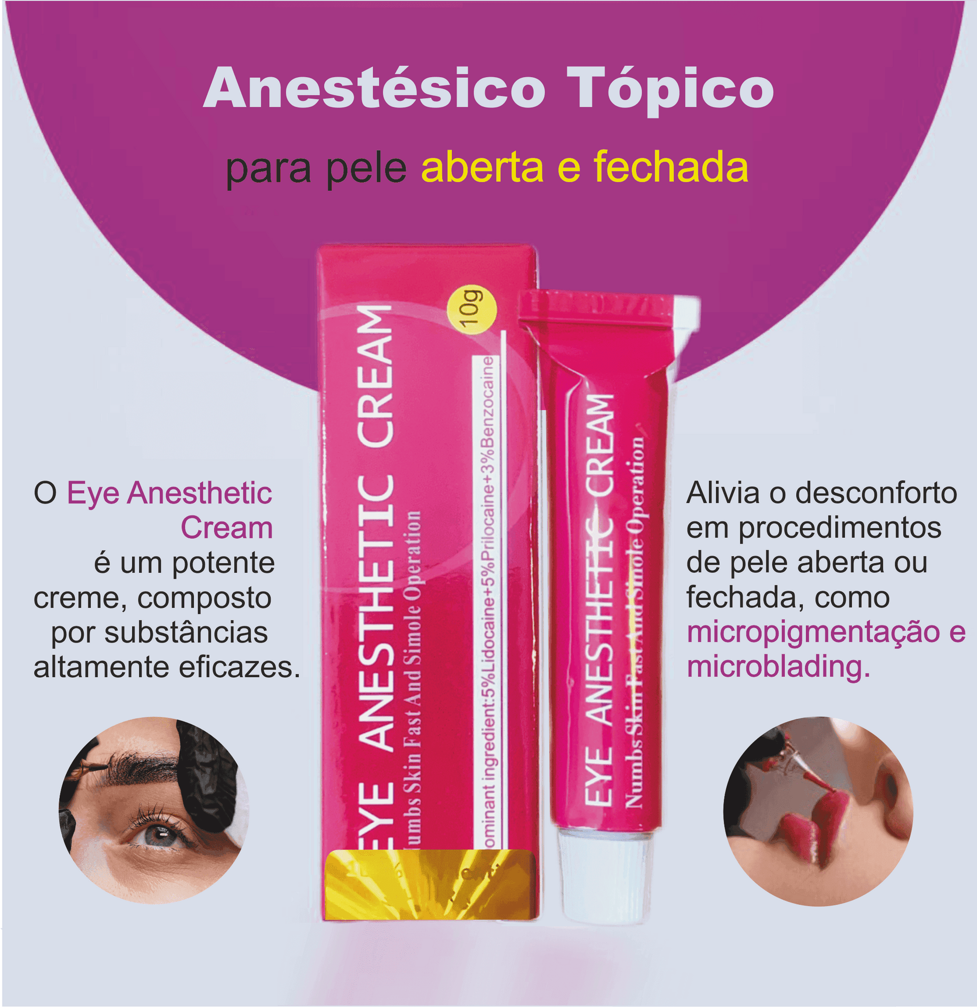 Pomada Anestésica para Micropigmentação, Microblading e Tatuagem - Pele aberta e fechada - TKTX Numb Cream